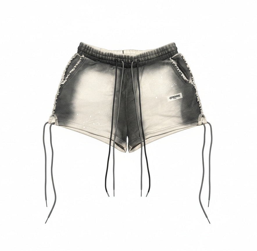 Distressed Drawstring Shorts